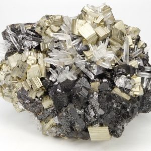 Pyrite Quartz Sphalérite Pérou 10x6xcm (jpex3)