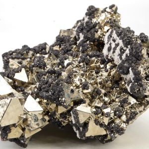 Pyrite Sphalérite Pérou 10x8.2xcm (p15k-10)